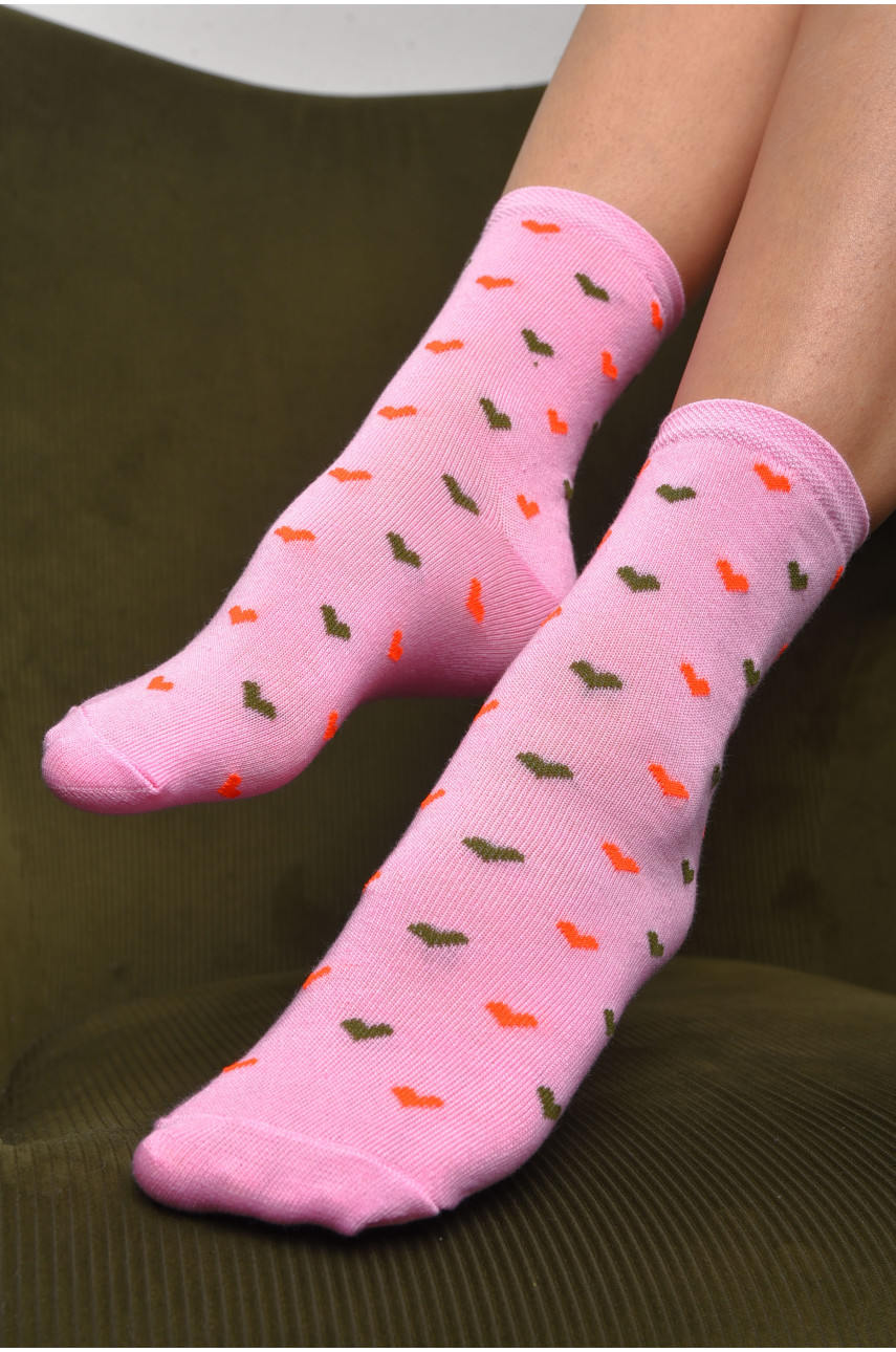 Шкарпетки жіночі демісезонні рожевого кольору розмір 36-40 112 172884
