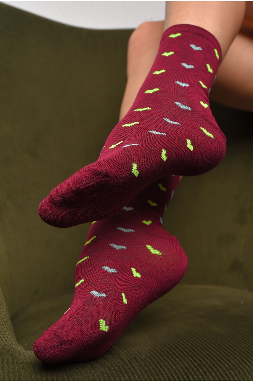 Шкарпетки жіночі демісезонні бордового кольору розмір 36-40 112 172886