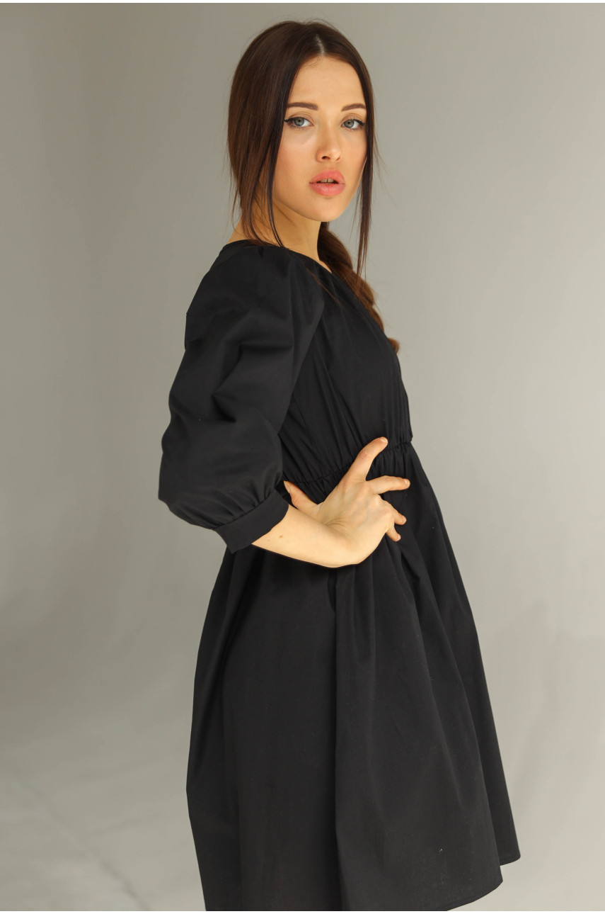 Платье женское однотонное  черного цвета 802-01 173004