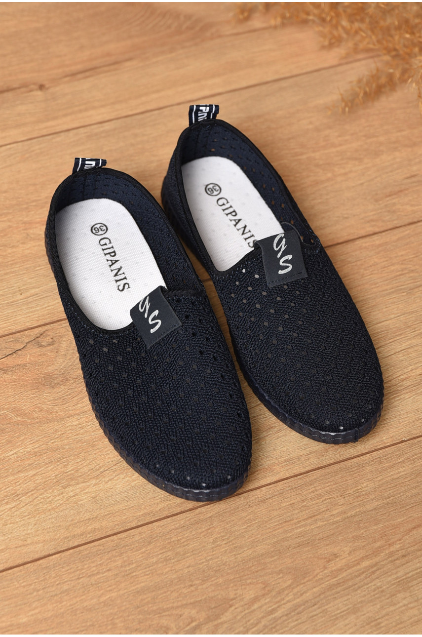 Мокасини жіночі синього кольору тектиль 526N 173022