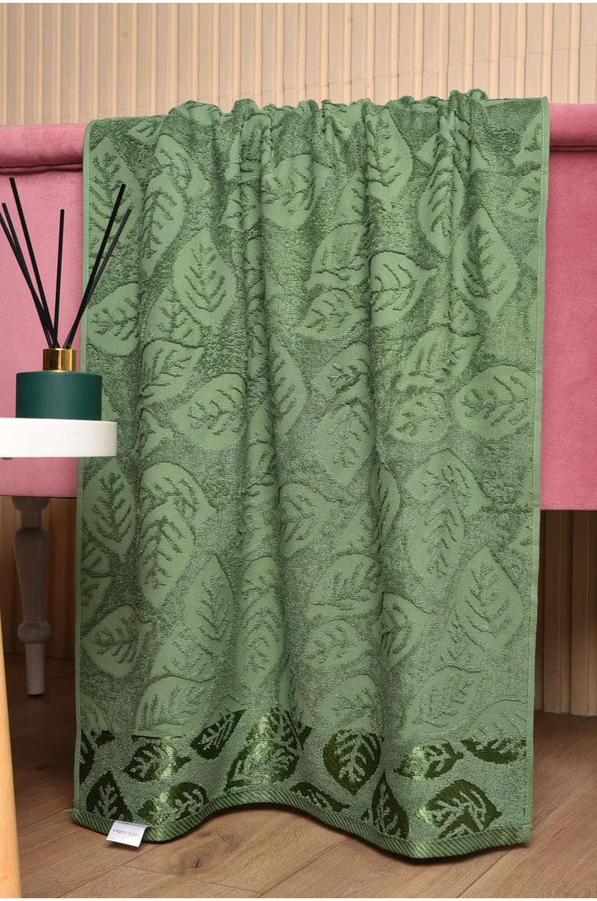 Рушник банний махровий зеленого кольору 173122