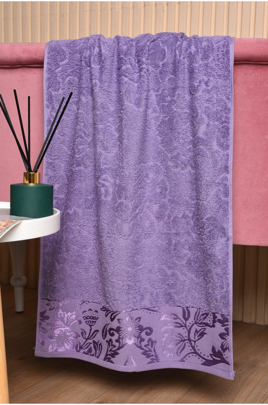Рушник для обличчя махровий фіолетового кольору 173156