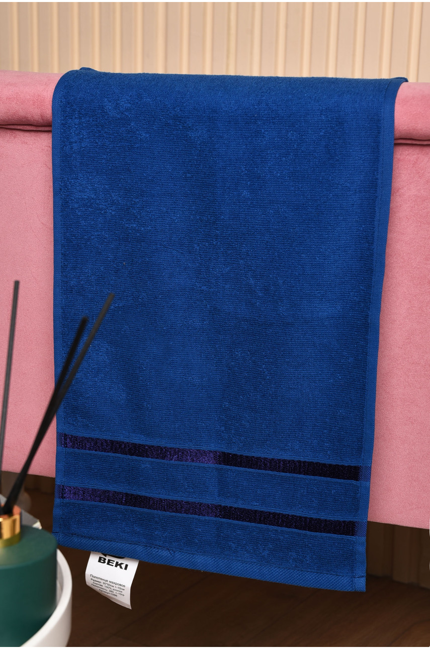 Рушник кухонний махровий синього кольору 173187