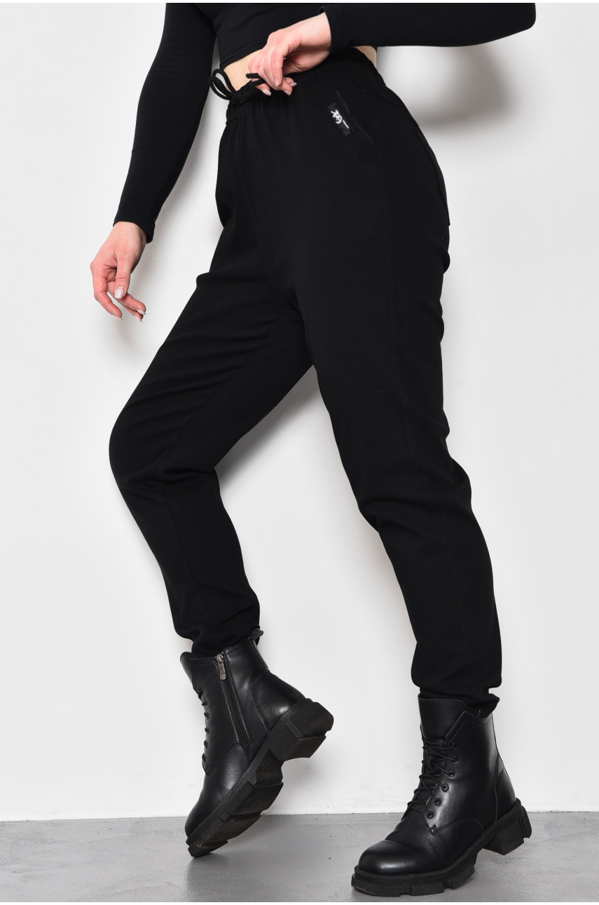 Штани жіночі напівбатальні чорного кольору 551-6 173323