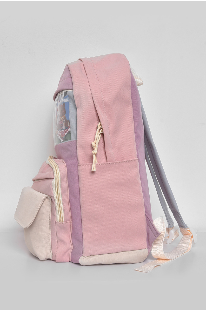 Жіночий рюкзак текстильний рожевого кольору 5018 173423