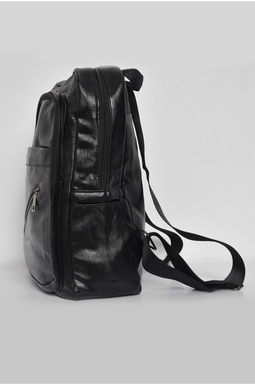 Рюкзак чоловічий з екошкіри чорного кольору 450-43 173443