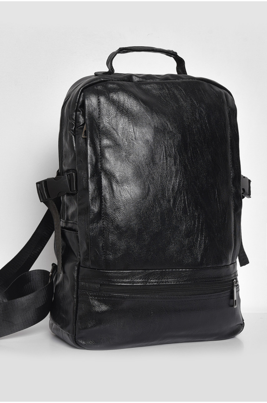 Рюкзак чоловічий з екошкіри чорного кольору 450-51 173446