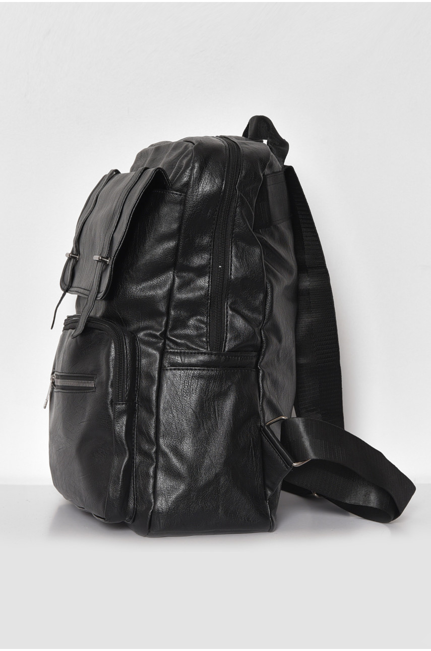 Рюкзак чоловічий з екошкіри чорного кольору 450-45 173447