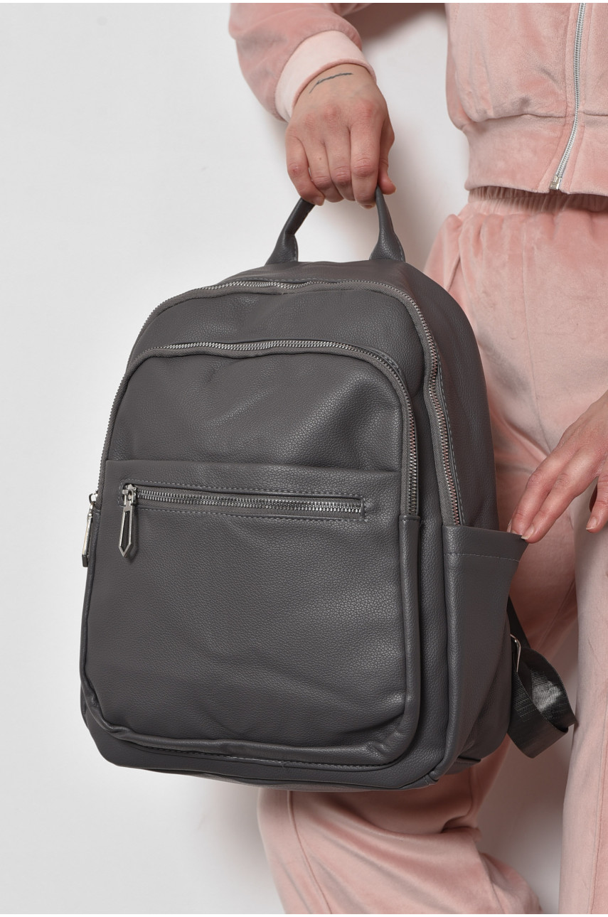 Жіночий рюкзак з екошкіри сірого кольору 521 173479