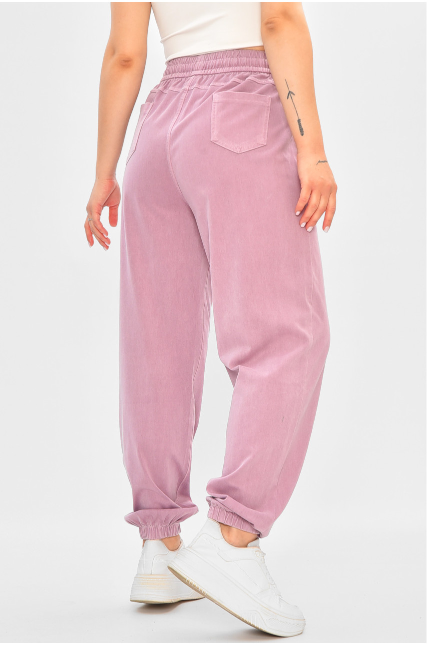 Штаны женские полубатальные сиреневого цвета 4058 173490