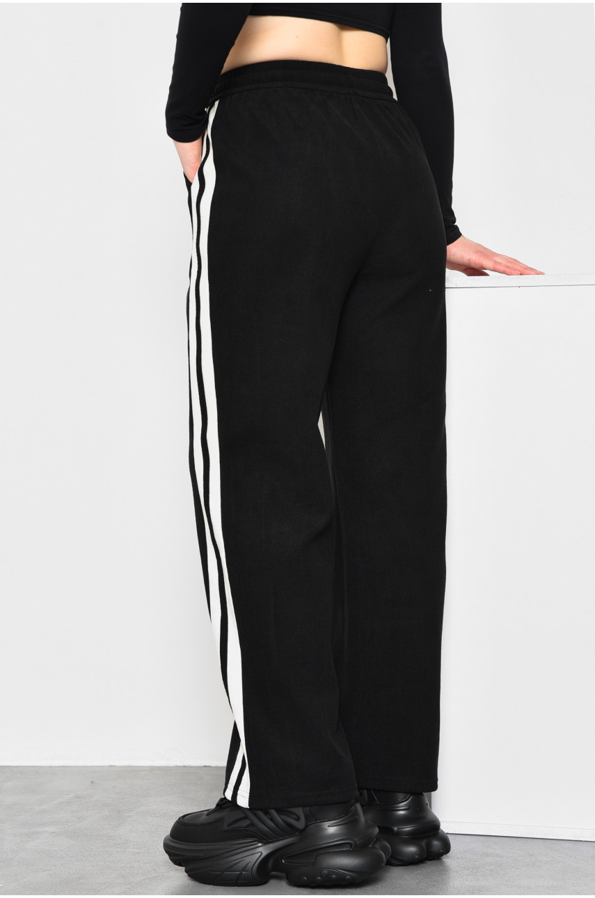 Спортивые штаны женские черного цвета 9664-1 173492