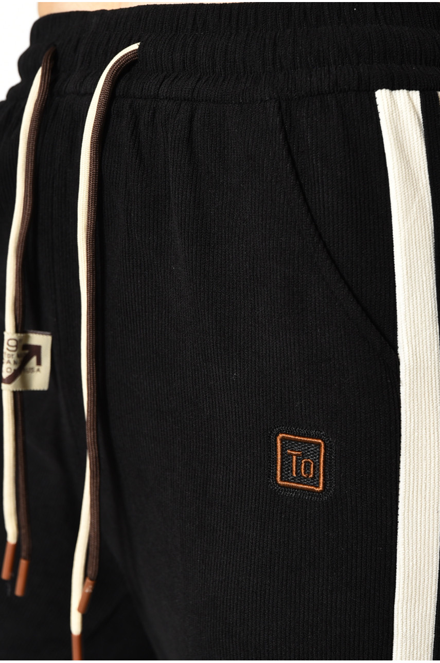 Спортивые штаны женские черного цвета 9664-1 173492