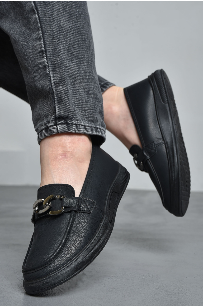 Туфлі-лофери жіночі чорного кольору JН0120-2 174078