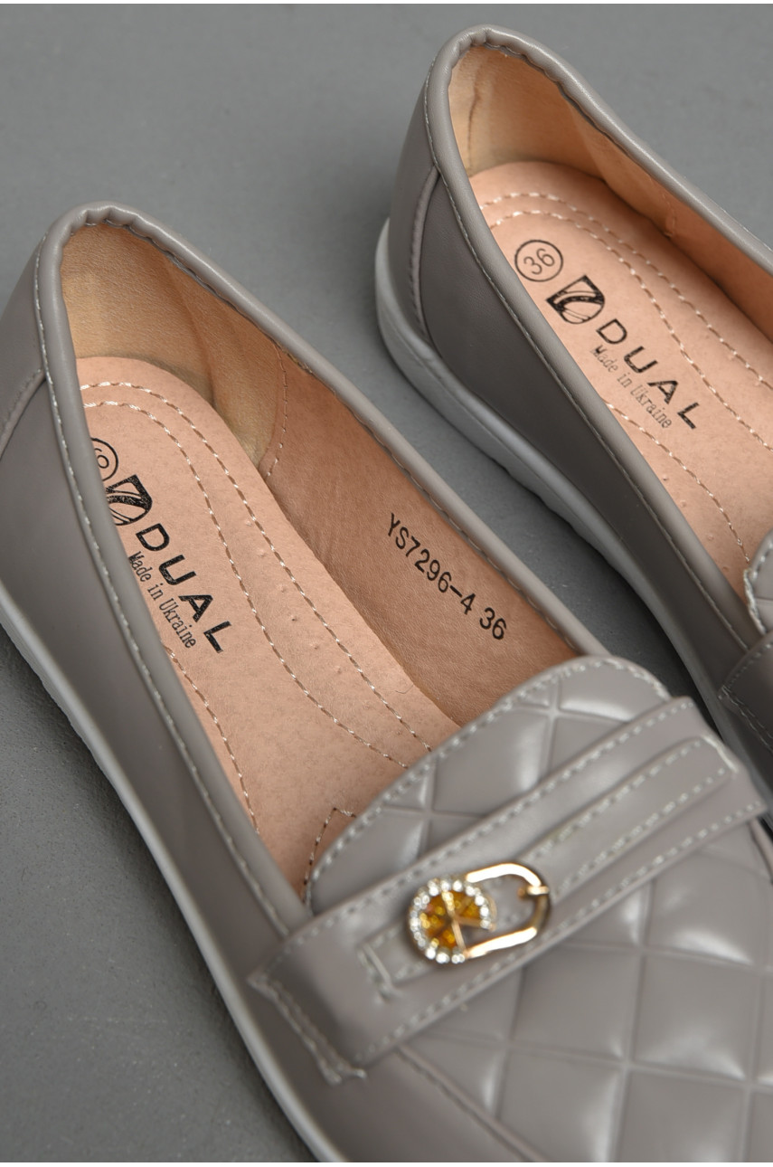 Туфлі-лофери жіночі сірого кольору 7296-4 174101 Туфлі-лофери жіночі сірого кольору 7296-4 174101