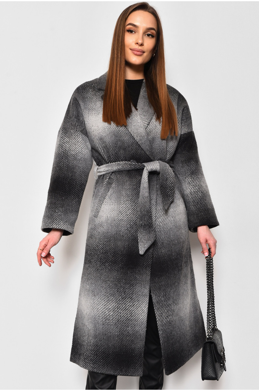 Пальто жіноче демісезонне сірого кольору 5023-5018 174152