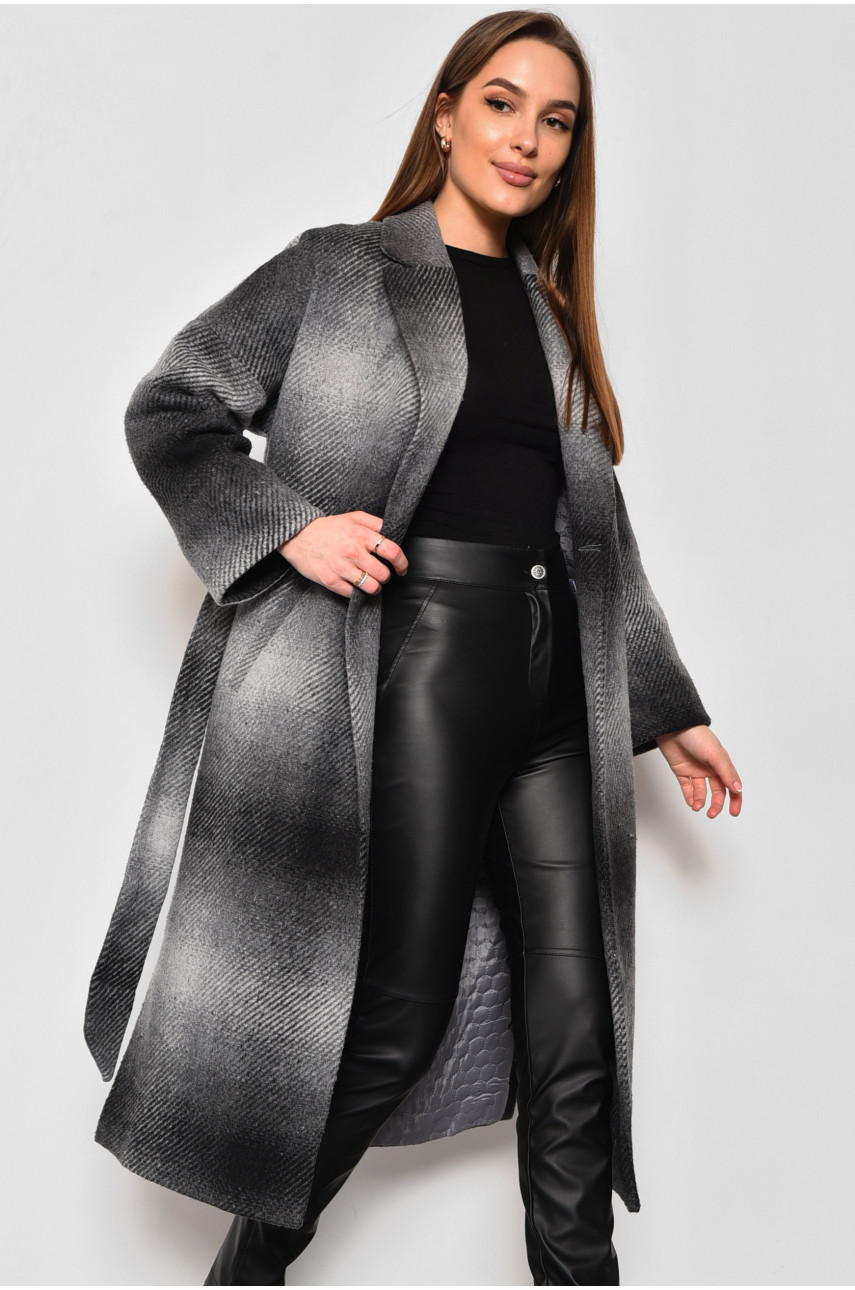 Пальто женское демисезонное серого цвета 5023-5018 174152