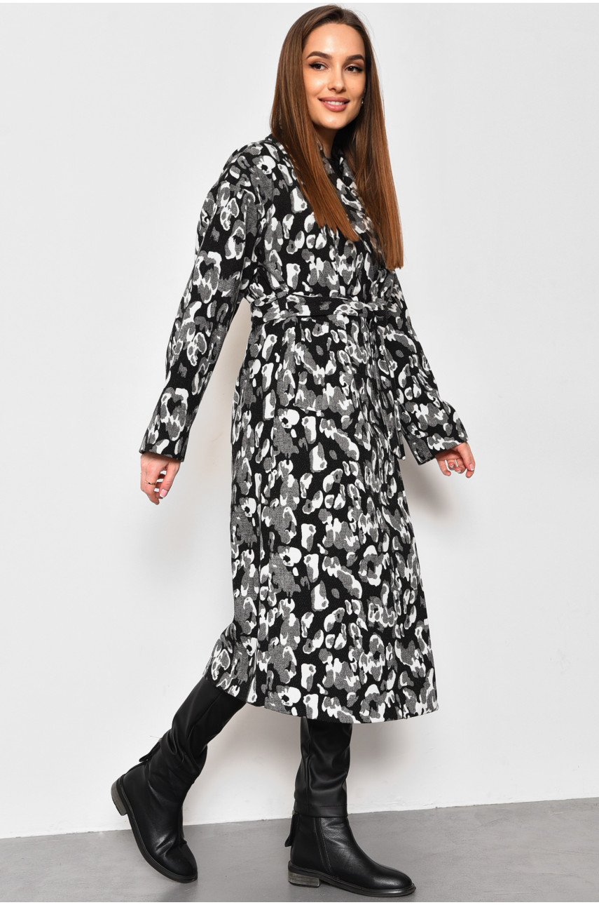 Пальто жіноче демісезонне чорно-білого кольору 5017-1584 174250