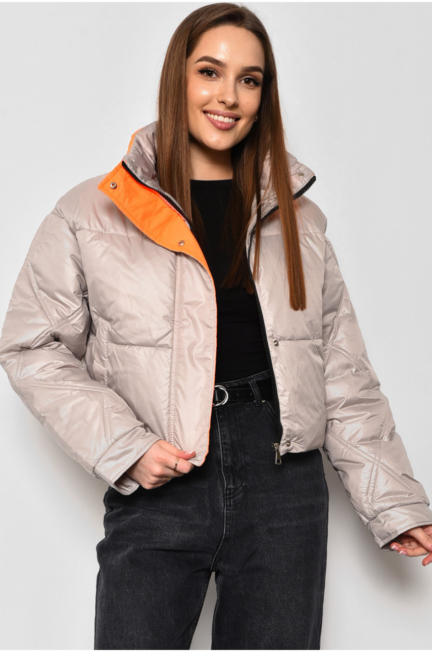 Куртка женская демисезонная бежевого цвета 1016 174330