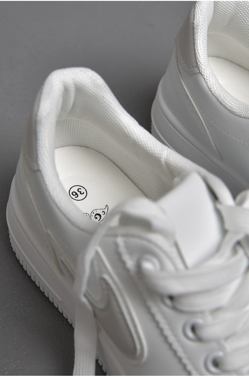 Кроссовки женские белого цвета на шнуровке 105-8 174399