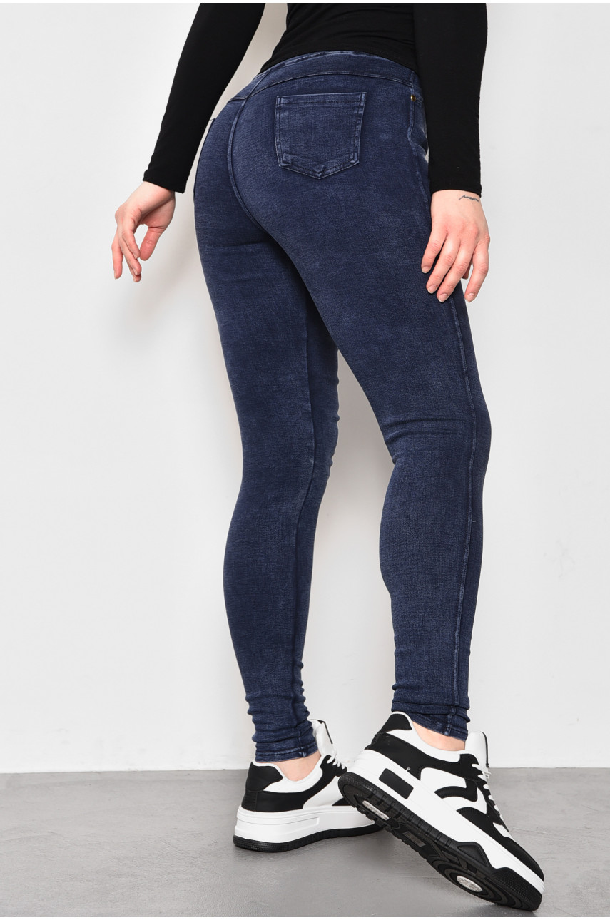 Джеггинсы женские темно-синего цвета 605-4 174425 Джеггинсы женские темно-синего цвета 605-4 174425