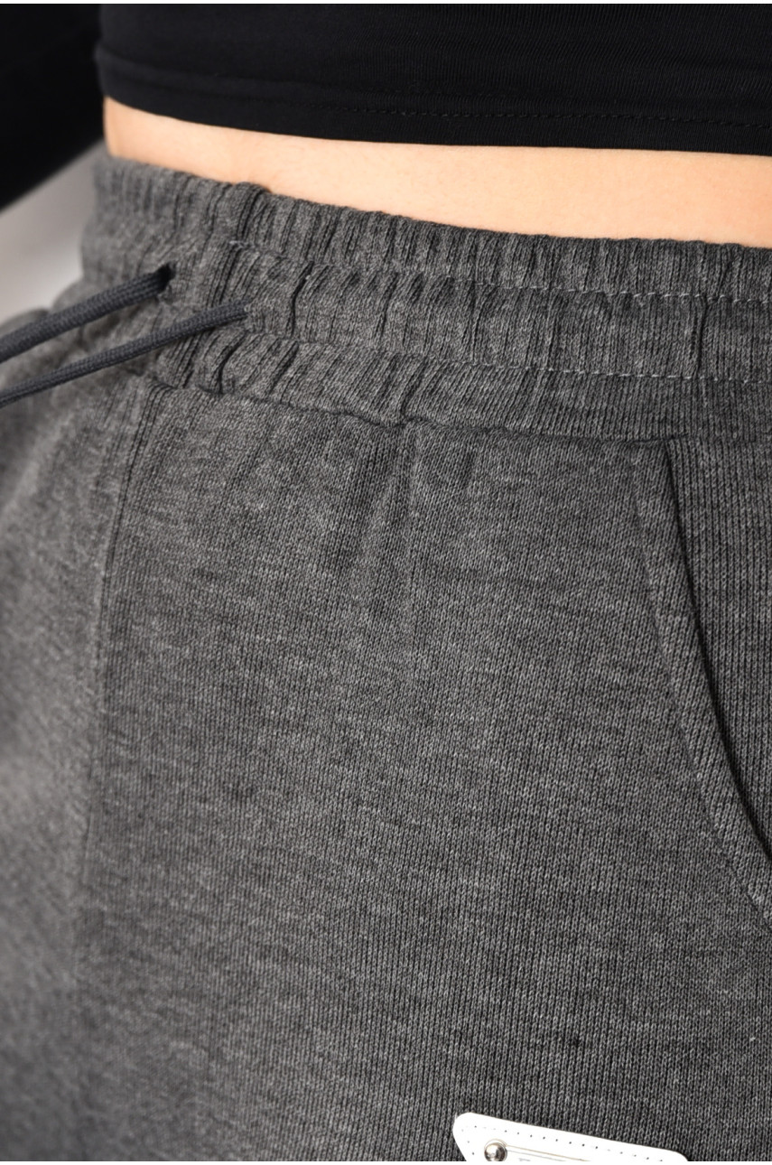 Спортивые штаны женские трикотажные темно-серого цвета 1701 174463