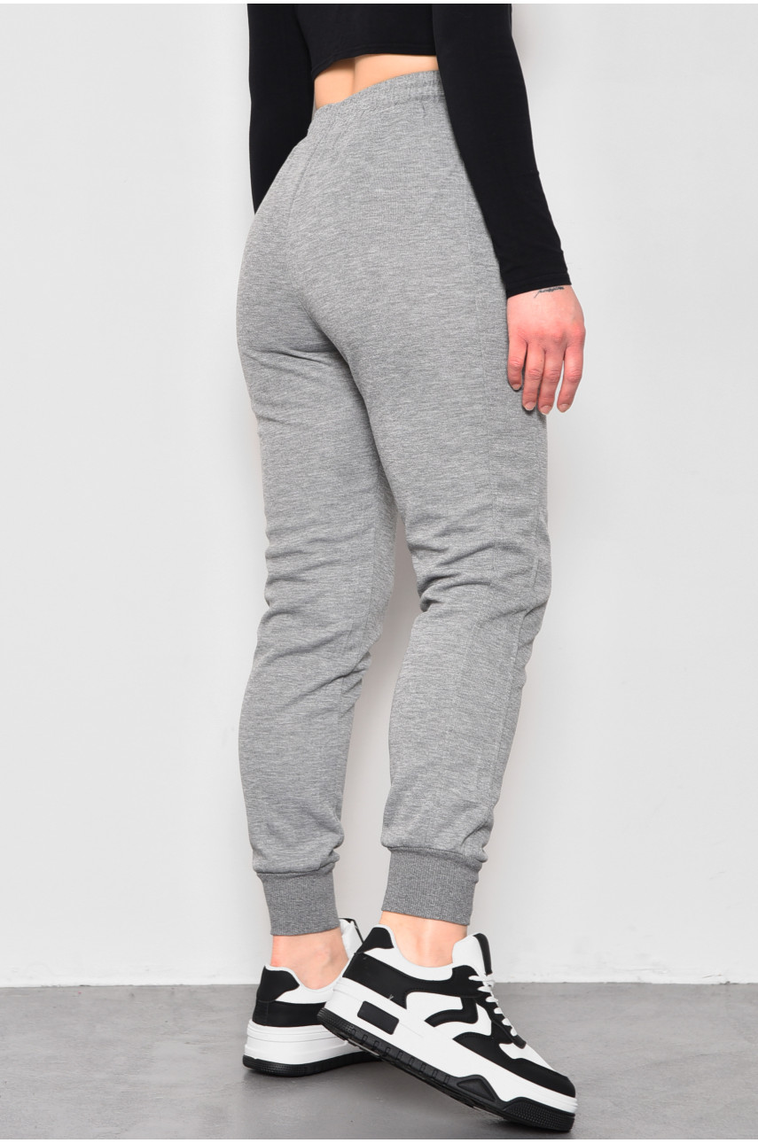 Спортивые штаны женские трикотажные серого цвета 1701 174464
