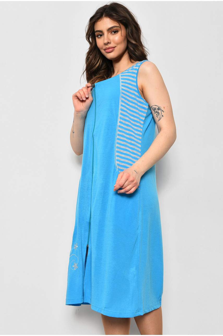 Халат жіночий напівбатальний літній блакитного кольору 174476