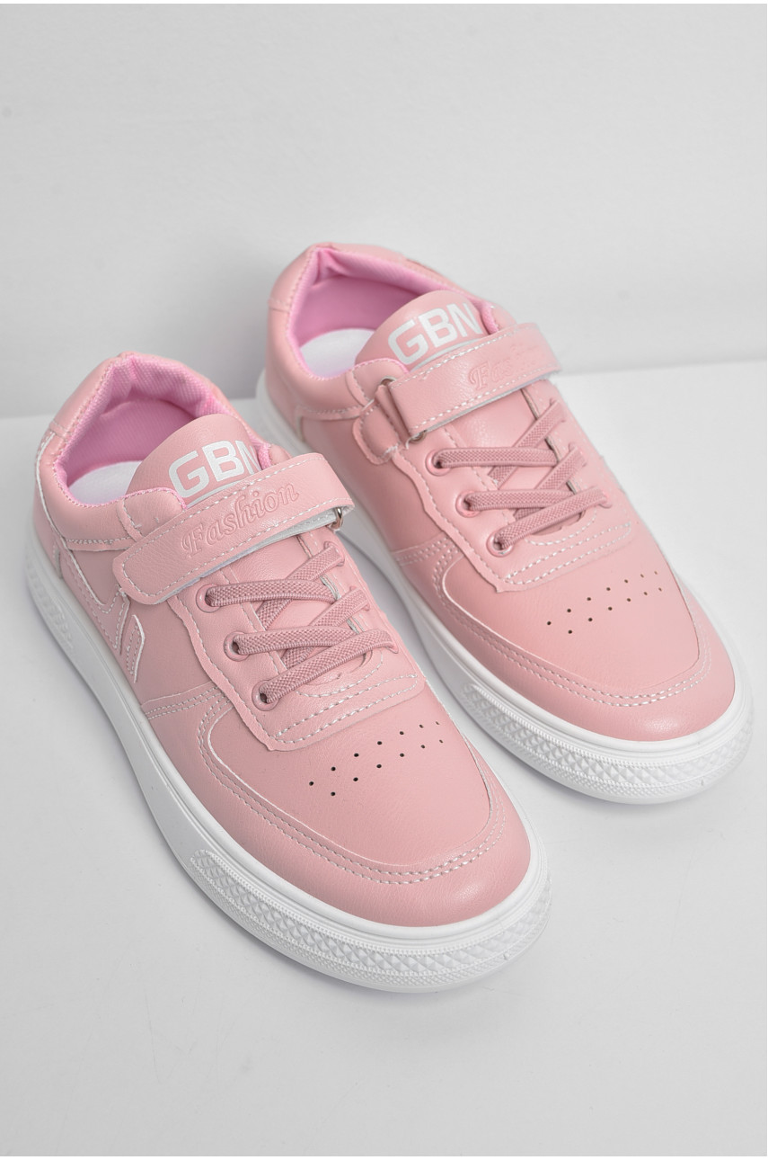 Кроссовки детские розового цвета на липучке и шнуровке 500-008 174501