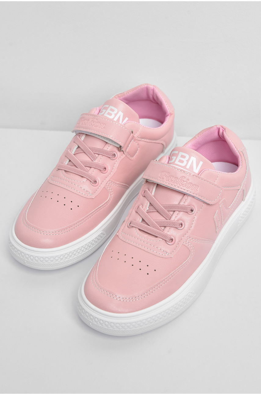 Кроссовки детские розового цвета на липучке и шнуровке 500-008 174501