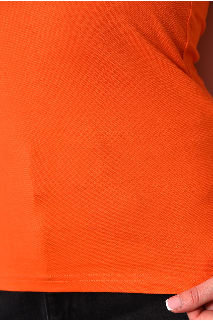 Футболка женская поло оранжевого цвета 174559 Футболка женская поло оранжевого цвета 174559
