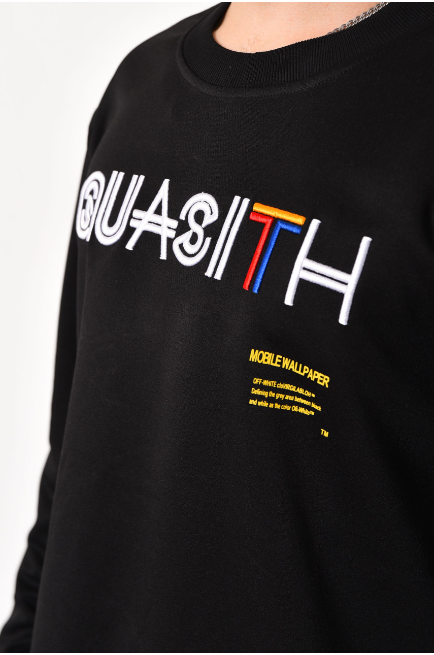 Світшот чоловічий чорного кольору з написом 7716 174689