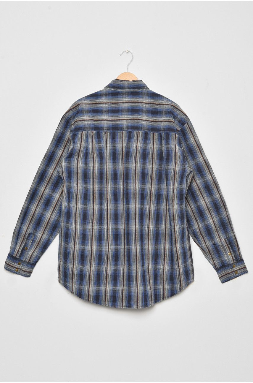 Рубашка мужская батальная синего цвета в полоску 1623 174800