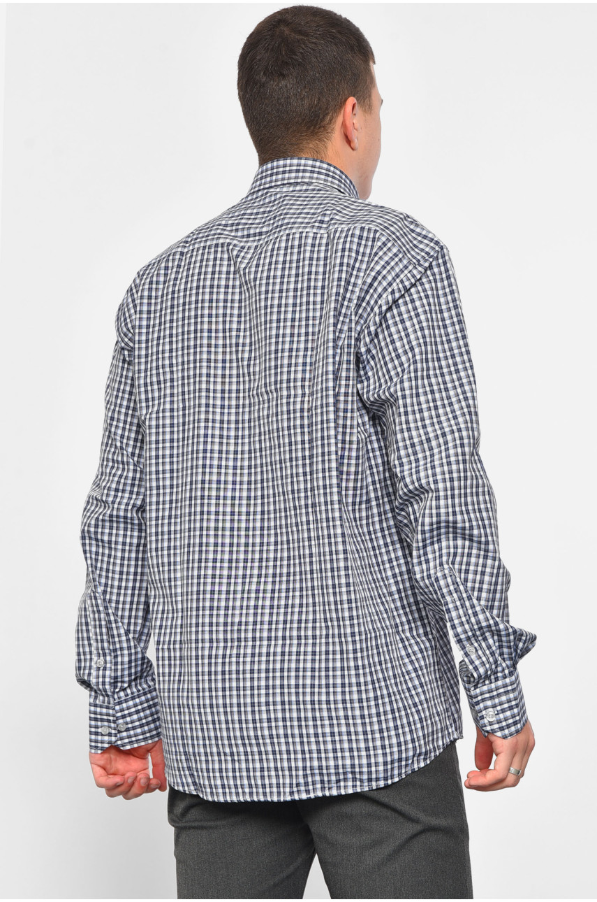 Рубашка мужская серого цвета в клеточку 174860