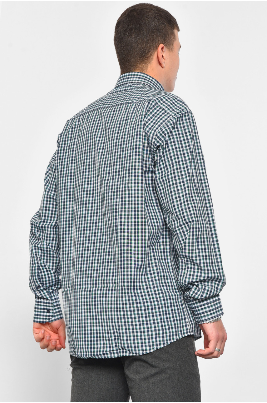 Рубашка мужская серого цвета в клеточку 174861