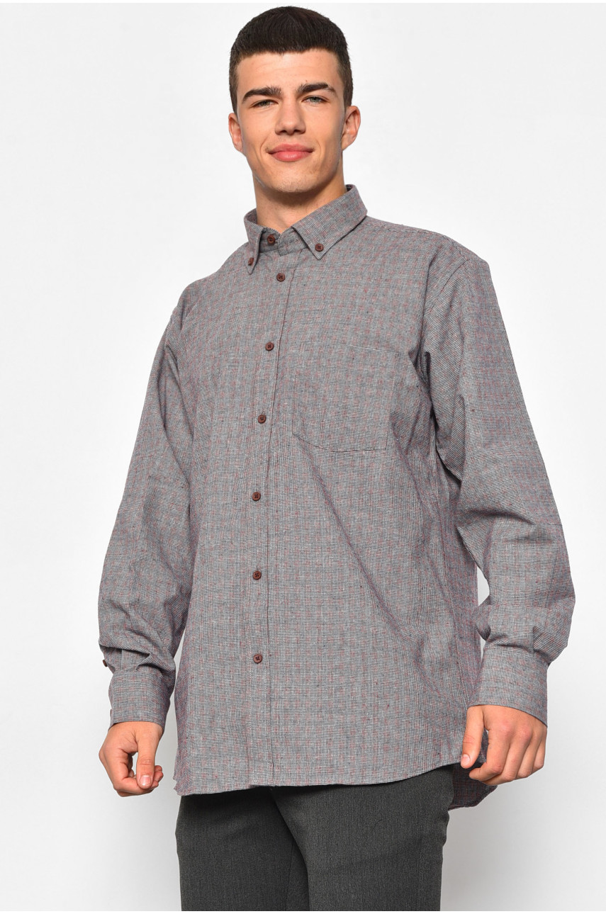 Рубашка мужская синего цвета в клеточку 30 174876
