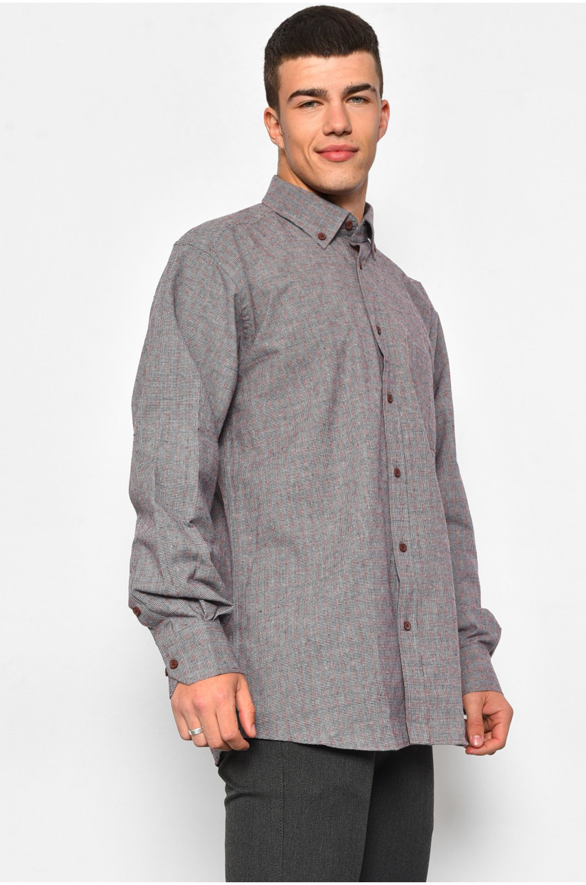Рубашка мужская синего цвета в клеточку 30 174876