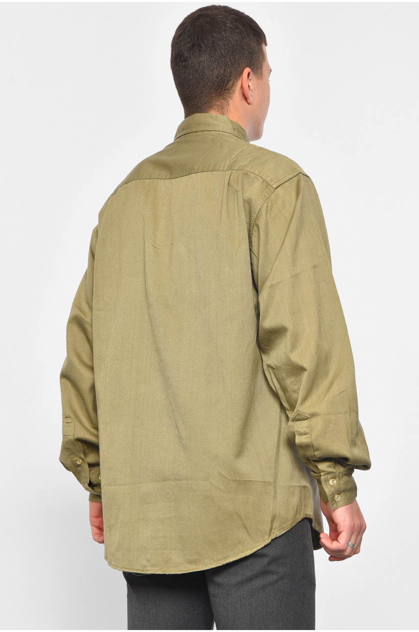 Рубашка мужская батальная цвета хаки 170044 174878 Рубашка мужская батальная цвета хаки 170044 174878
