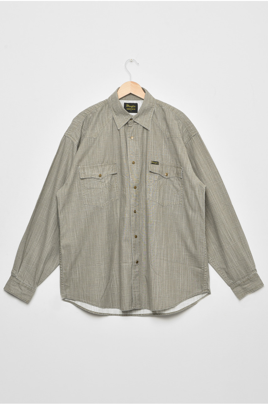 Рубашка мужская батальная однотонная светло-серого цвета 861 174881