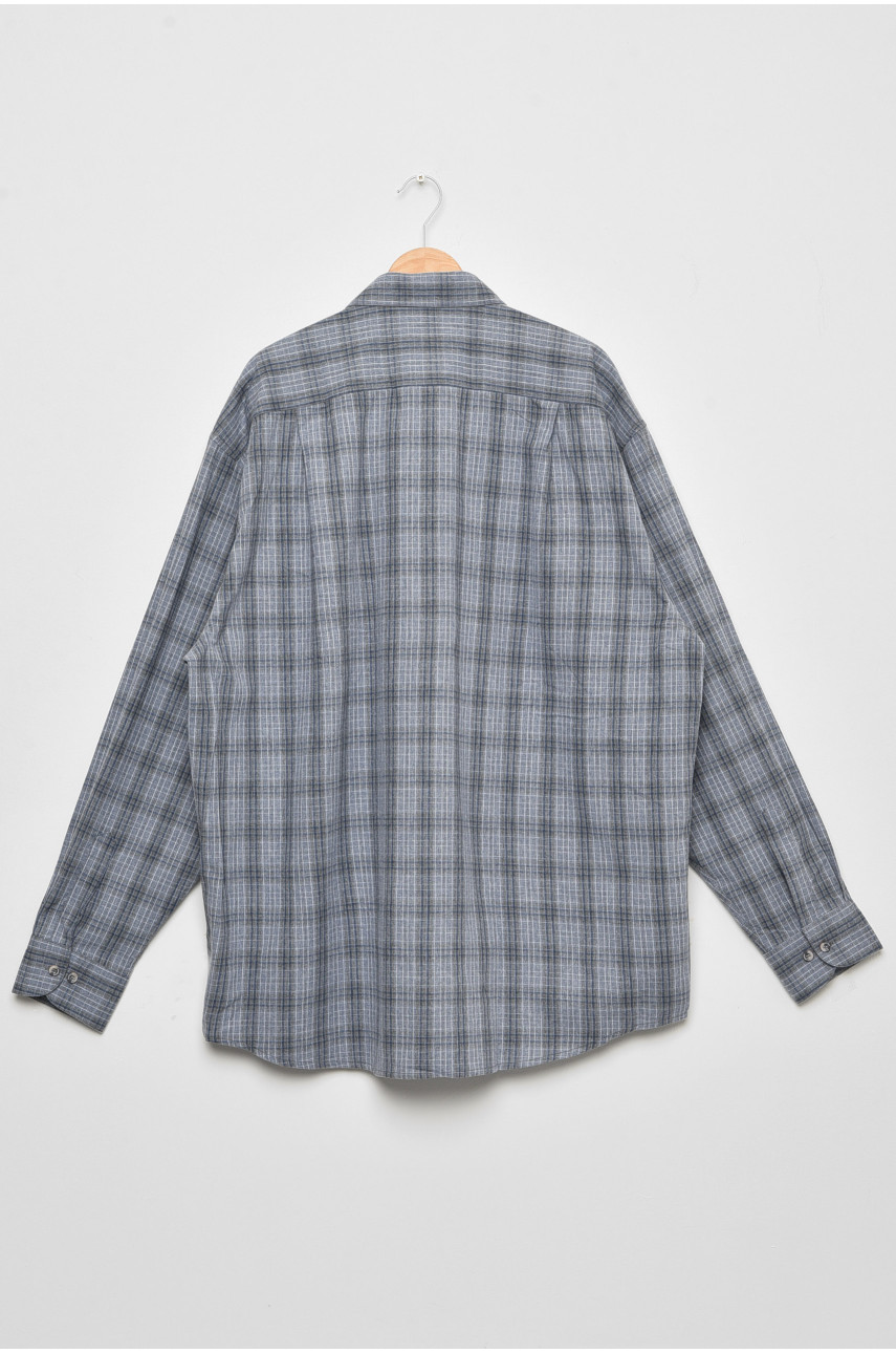 Рубашка мужская батальная серого цвета в клеточку TR-8 174900