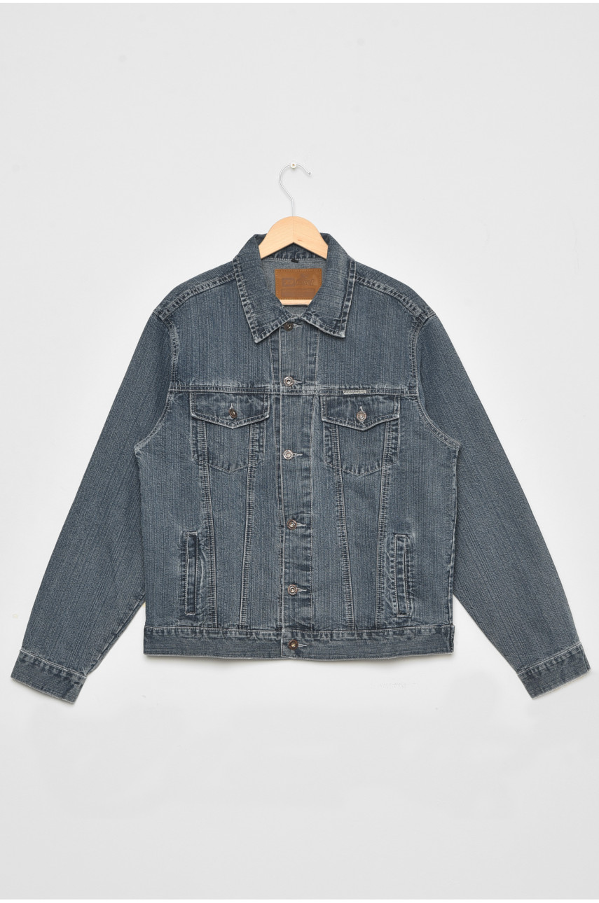 Пиджак мужской батальный джинсовый светло-серого цвета 181В-1 174928
