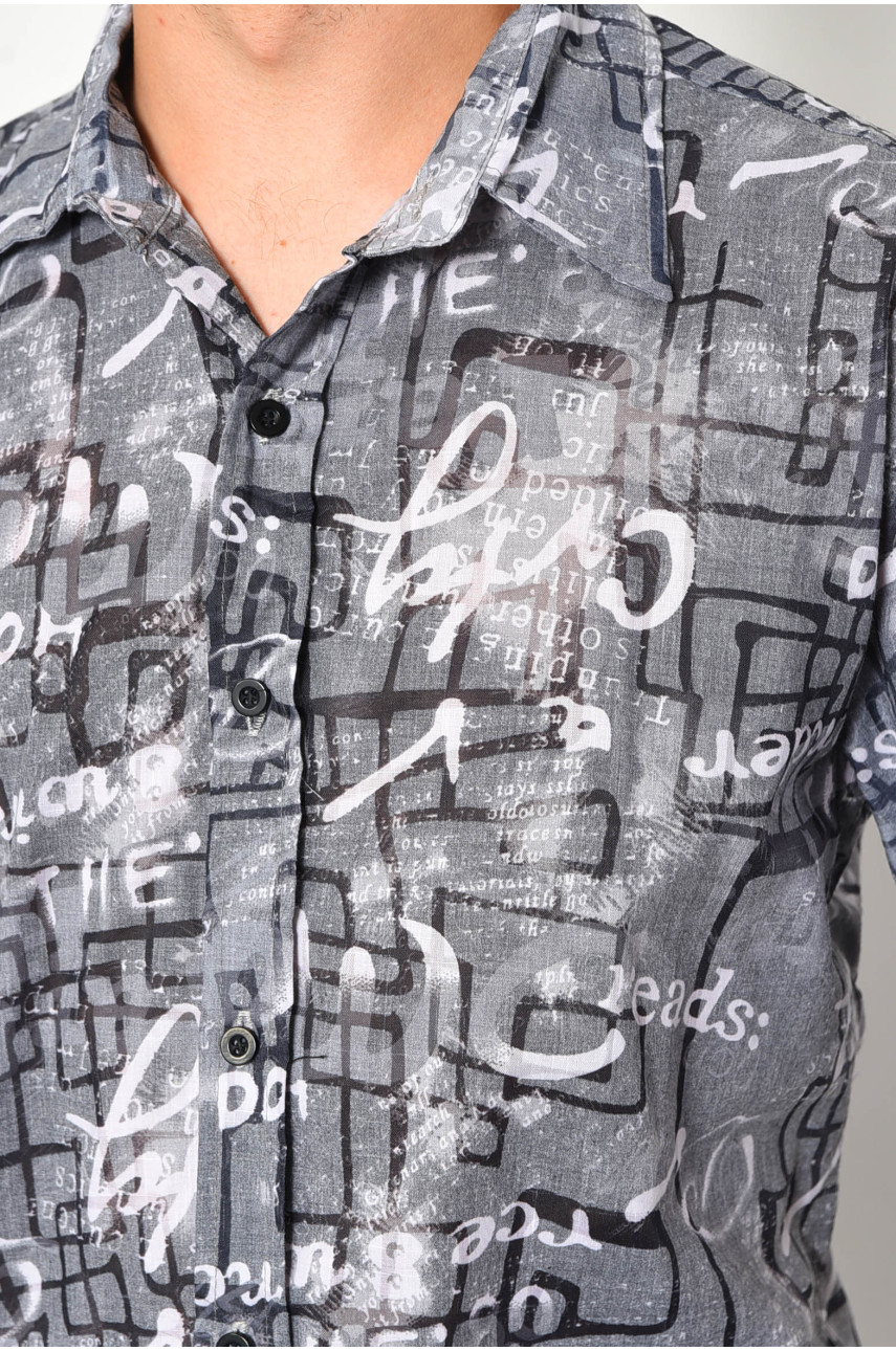 Рубашка мужская серого цвета 1848-5 174934