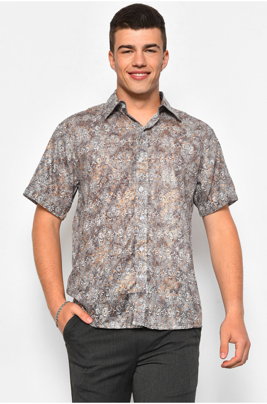 Рубашка мужская коричневого цвета 344-5 174936 Рубашка мужская коричневого цвета 344-5 174936