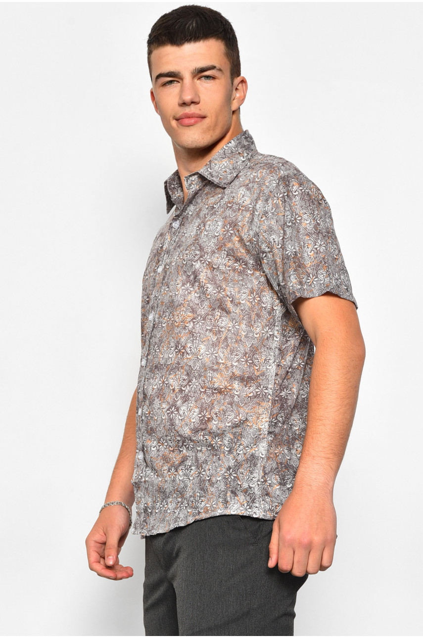Рубашка мужская коричневого цвета 344-5 174936 Рубашка мужская коричневого цвета 344-5 174936