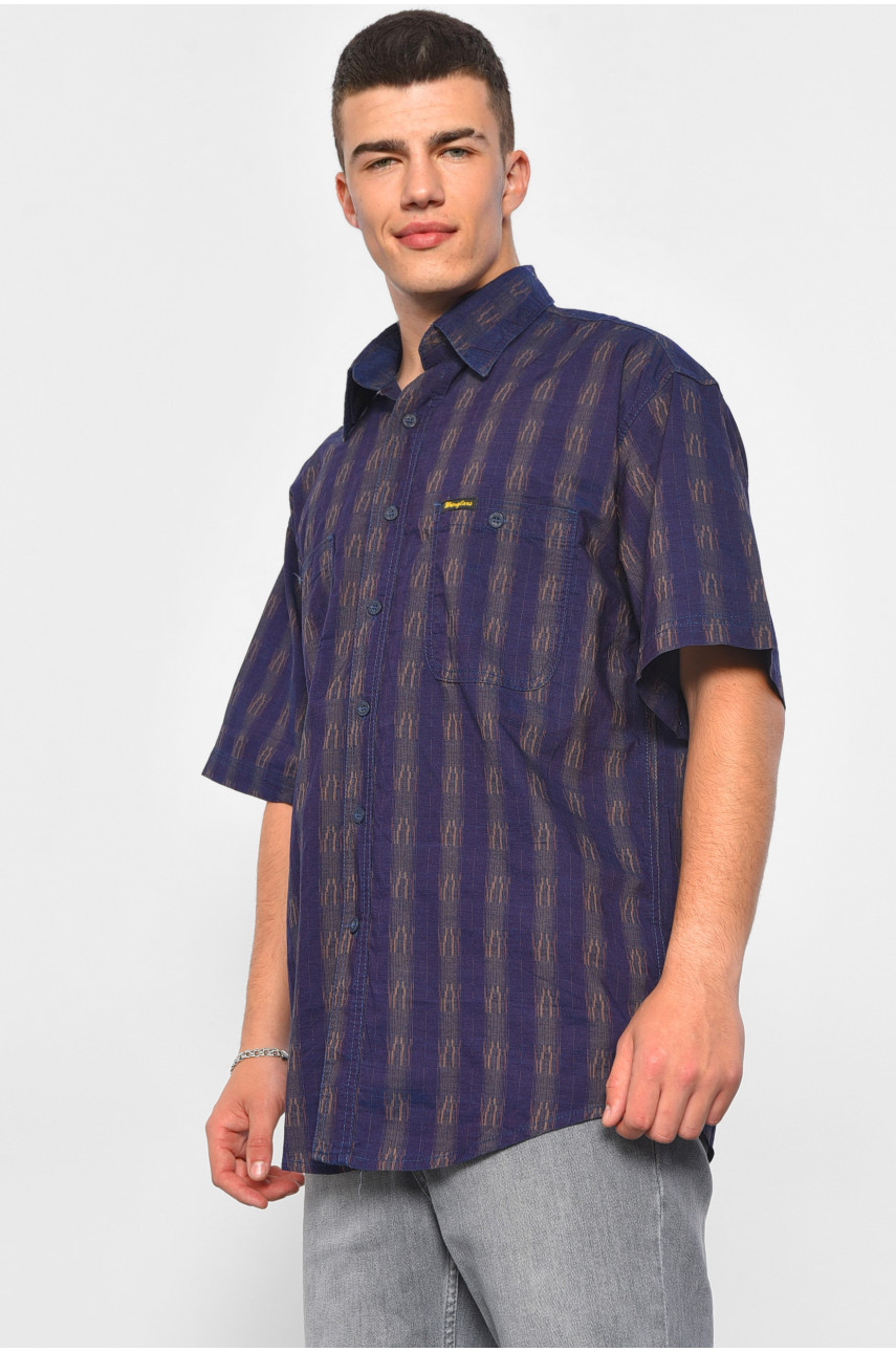 Рубашка мужская батальная фиолетового цвета 030 174958