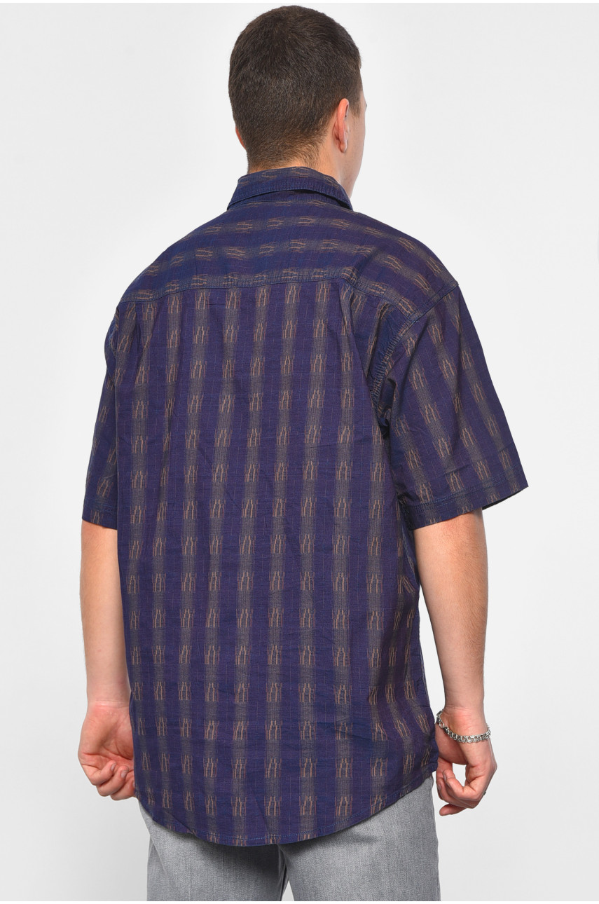 Рубашка мужская батальная фиолетового цвета 030 174958