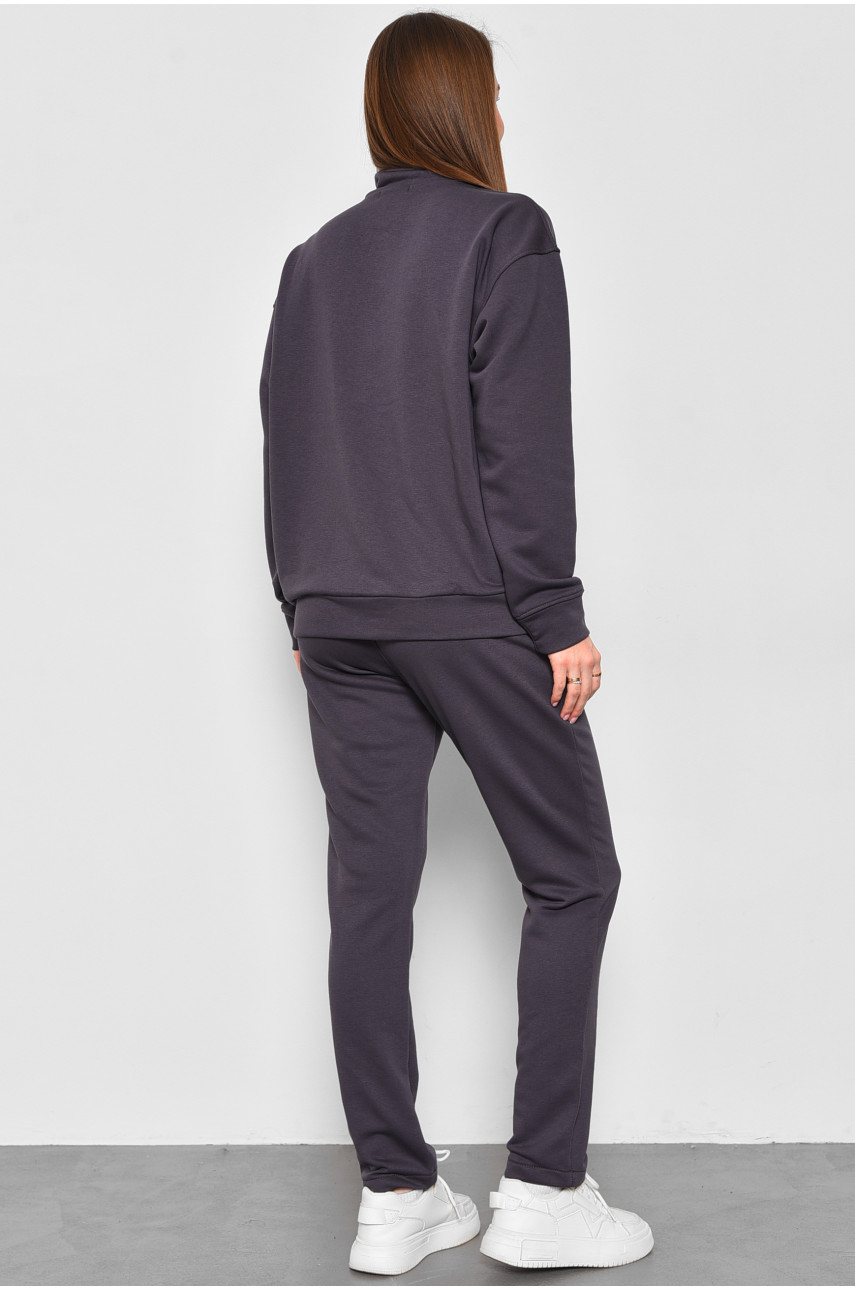Спортивный костюм женский темно-серого цвета 3837 175029