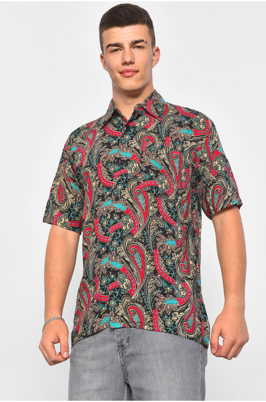 Рубашка мужская полубатальная черного цвета 669-835-1 175063