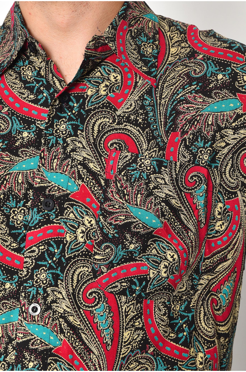 Рубашка мужская полубатальная черного цвета 669-835-1 175063