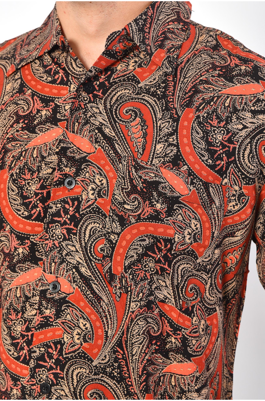 Рубашка мужская полубатальная черно-красного цвета 669-835-2 175064