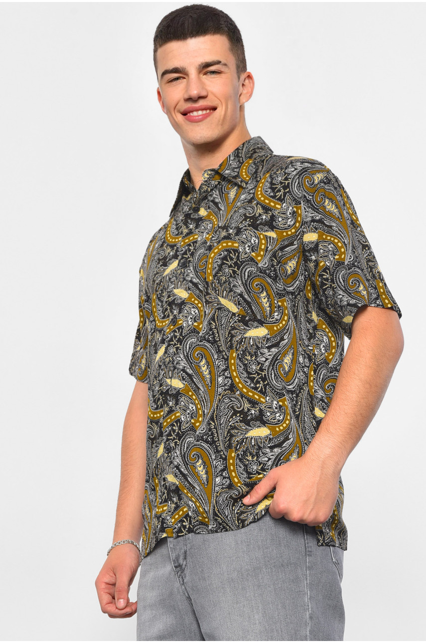 Рубашка мужская полубатальная черного цвета 669-835-4 175065